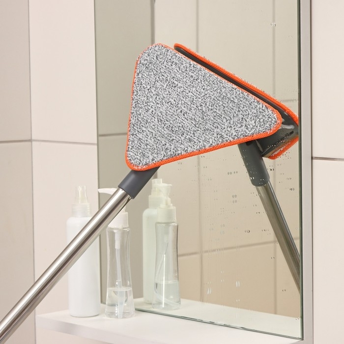 Щётка для окон Raccoon, фигурная, телескопическая стальная ручка 80(125) см, водосгон силикон 26 см, насадка из микрофибры 26×17,5 см Щётка для окон Raccoon, фигурная, телескопическая стальная ручка 80(125) см, водосгон силикон 26 см, насадка из микрофибры 26×17,5 см