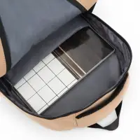 Рюкзак, 27*13*38,5 см, 2 отд 3н/карм, Комби, Водонепрон. дно, бежевый/черн