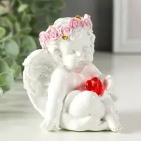 Сувенир полистоун свет "Ангел - воздушный поцелуй в форме сердца" белый 6,8х6х7,3 см Сувенир полистоун свет "Ангел - воздушный поцелуй в форме сердца" белый 6,8х6х7,3 см