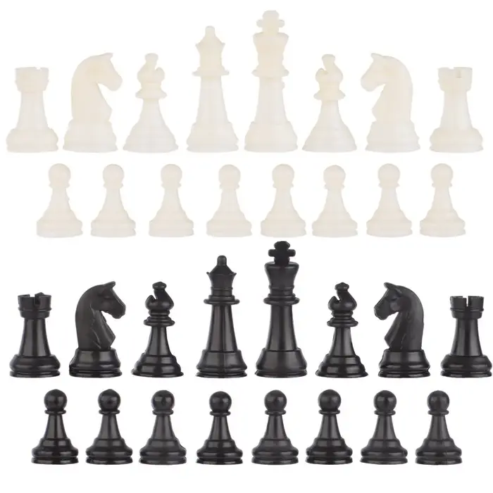 Шахматные фигуры, пластик, король h=4.2 см, пешка h=2 см