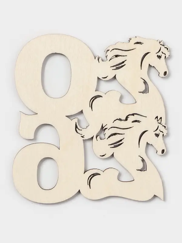 Подставка под горячее Доляна &laquo;Новый год 2026. Символ года&raquo;, 9&times;8&times;0.3 см, дерево