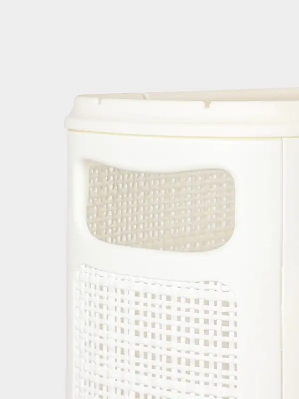 Плетёная корзина для белья с крышкой Плетёная корзина для белья с крышкой "Лён" 60л 43×20×80см, цвет белый