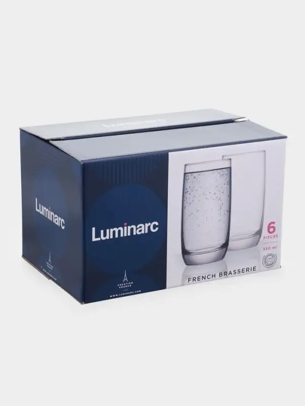 Набор стаканов Luminarc French Brasserie, 330 мл, 6 шт., стекло, прозрачный