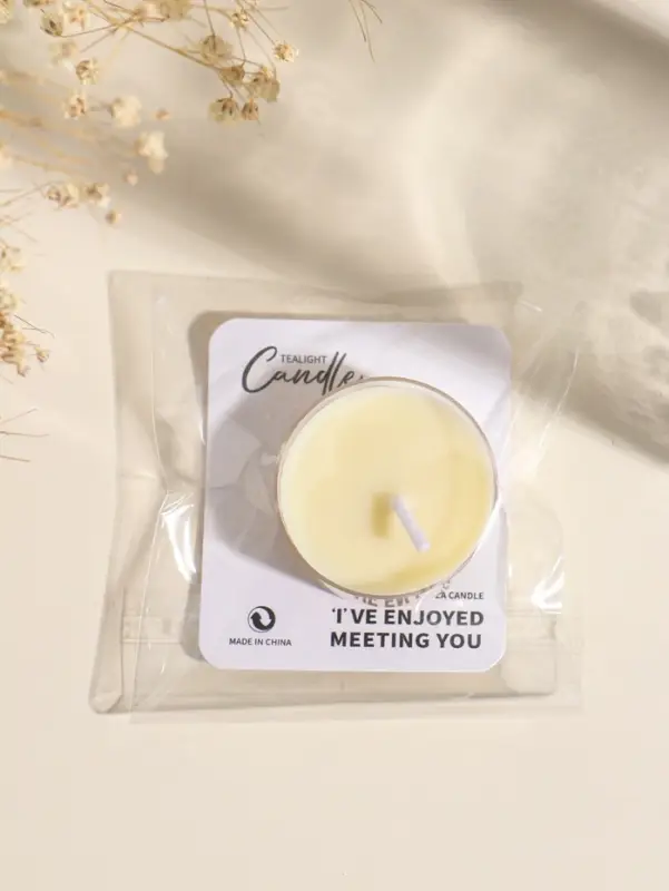 Чайная свеча ароматическая "Круглая" бледно-жёлтая, аромат фрезия 3,8х3,8х1,8 см