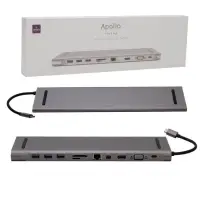 *HUB Type-C 11 в 1 (3 USB 3.0 + micro SD + SD + HDMI + LAN + VGA + для принтера + AUX + Type-C) Wiwu