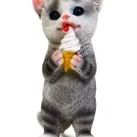 Садовая фигура из полистоуна &laquo;Котёнок с мороженым&raquo;, 19&times;11&times;7 см