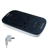 Сетевой фильтр на 4 розетки + 4USB SC4407 EU LDNIO черный