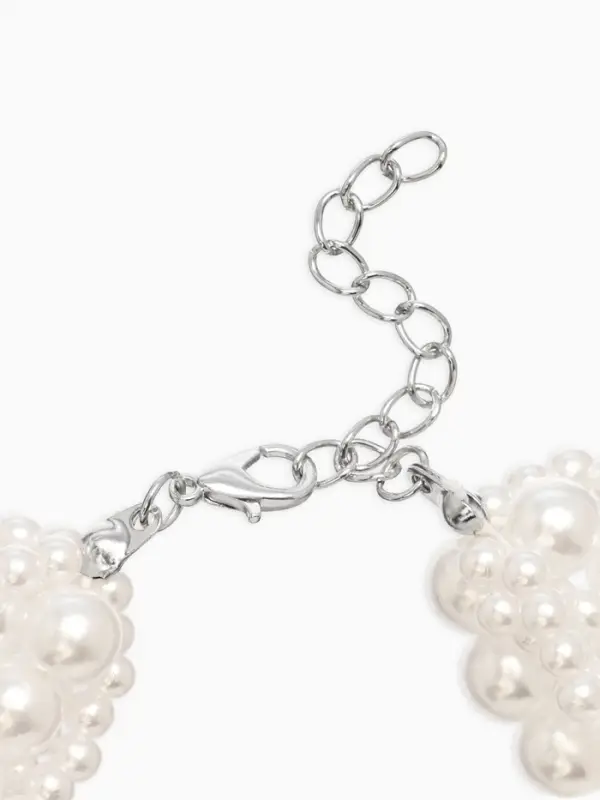 Обвес на штаны  Обвес на штаны "Бусины жемчужные", цвет белый в серебре 25+удл