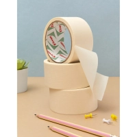 Клейкая лента бумажная (малярная) Комус 48мм х 19м, креппированная