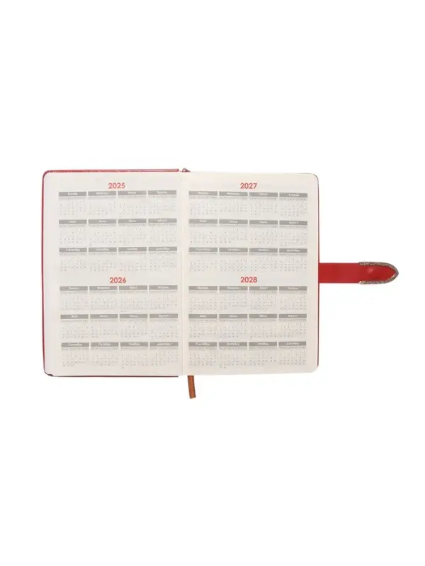 Ежедневник недатированный формат А5, с хлястиком, 112л, линия, пвх, Красный Ежедневник недатированный формат А5, с хлястиком, 112л, линия, пвх, Красный