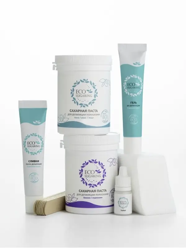 Набор для депиляции: Сахарная паста 250 г х2 , полоски, шпатели, гель до и после депиляции Набор для депиляции: Сахарная паста 250 г х2 , полоски, шпатели, гель до и после депиляции