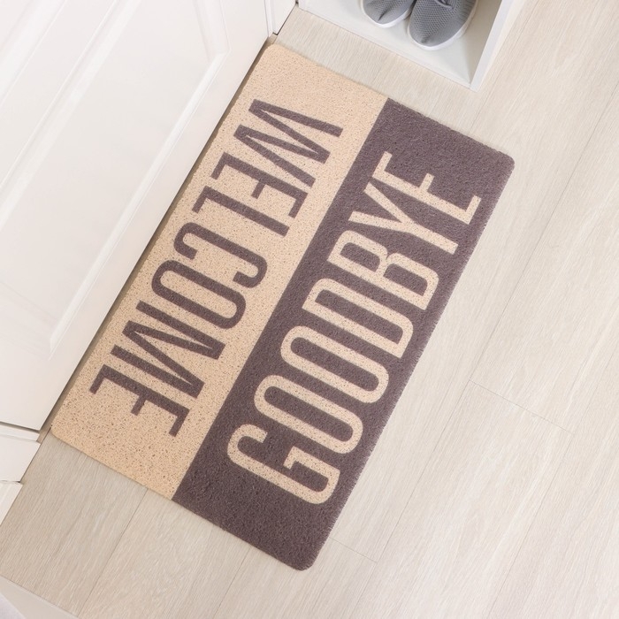Коврик придверный грязезащитный Доляна Welcome. Goodbye, 50×80 см Коврик придверный грязезащитный Доляна Welcome. Goodbye, 50×80 см