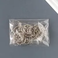 Кольцо для брелока на цепочке с карабином 6,5 см, d=2,3 см карабин 1,3 см, набор 20 шт