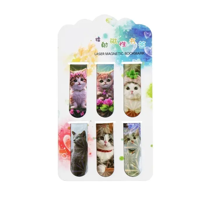 Набор магнитных закладок для книг Calligrata 6 штук, Набор магнитных закладок для книг Calligrata 6 штук, "Котята", МИКС