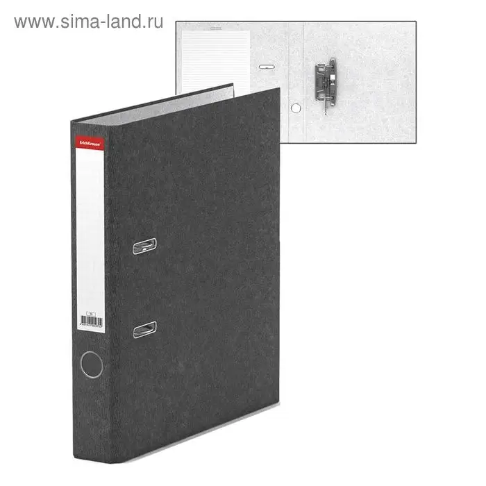 Папка-регистратор А4, 50 мм, ErichKrause Basic, собранная, этикетка на корешке, мраморная, серая, вместимость 350 листов Папка-регистратор А4, 50 мм, ErichKrause Basic, собранная, этикетка на корешке, мраморная, серая, вместимость 350 листов