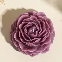 Свеча декоративная "Пион" фиолет d=7,5 см 8,2х8,2х4,4 см