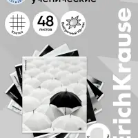 Тетрадь 48 листов в клетку ErichKrause Black Focus, МИКС
