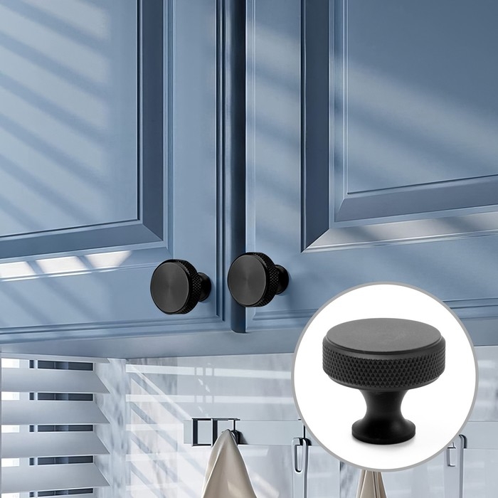 Ручка-кнопка CAPPIO PK323, d=30 мм, цвет черный, 8 шт. Ручка-кнопка CAPPIO PK323, d=30 мм, цвет черный, 8 шт.