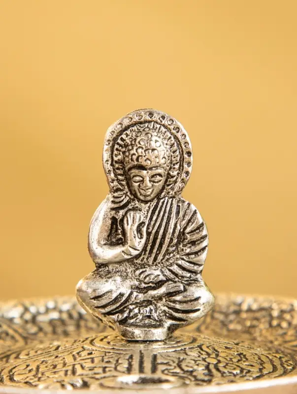 Подставка под благовония  Подставка под благовония "Будда в позе лотоса" алюминий 11х11х7 см