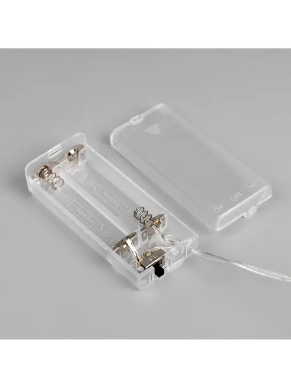 Гирлянда &laquo;Нить&raquo; 2 м, роса с насадками &laquo;Прищепки-оленёнок&raquo;, IP20, серебристая нить, 20 LED, от батареек АА&times;2, свечение тёплое белое