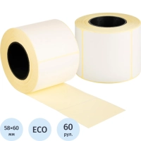 Термоэтикетки ЭКО 58х60 450 шт/рул. вт.40, 60  рул/уп