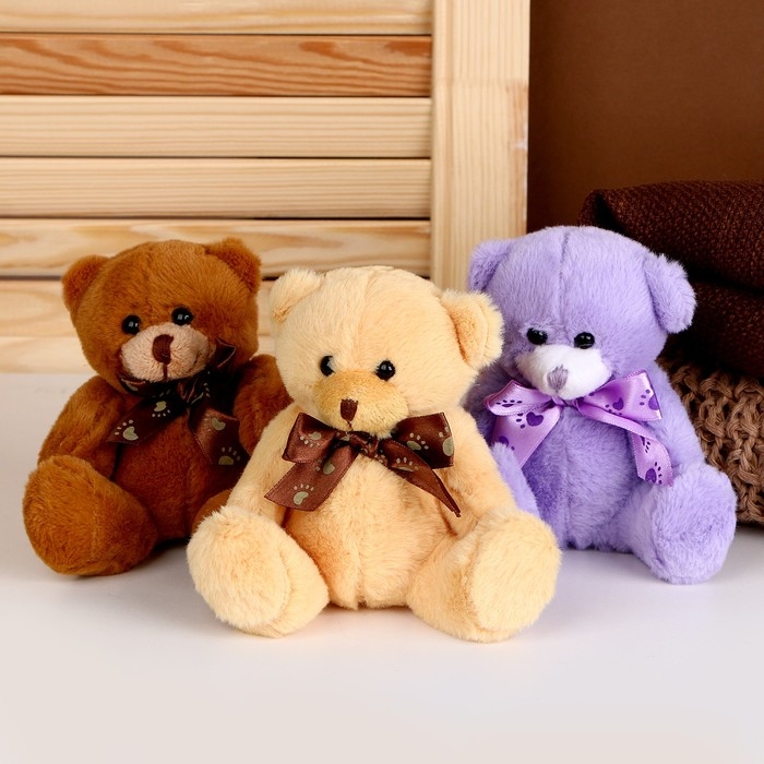 Мягкая игрушка «Медведь нежный», бант, следы, цвета МИКС Мягкая игрушка «Медведь нежный», бант, следы, цвета МИКС