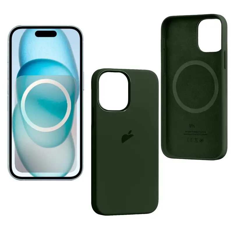 Чехол для iPhone 15 Pro Max Silicone Case 100% ORG (MagSafe + анимация NFC Clear) c LOGO Cypress