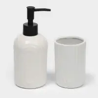 Набор для ванной SAVANNA &laquo;Волна&raquo;, 3 предмета, дозатор для мыла, стакан, мыльница