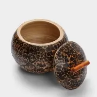 Банка для сыпучих продуктов, 11&times;11&times;10 см, бамбук