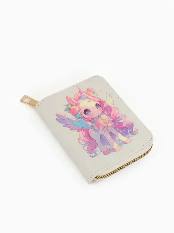 Кошелек дет 07-01-01 Июнь2544 единорог, 8,5*2,5*10,5 см, 2 отд+отд/молн, д/карт, белый