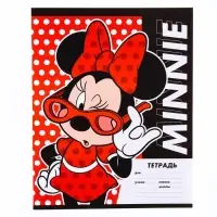 Тетрадь в линейку 18 листов, 4 вида МИКС, обложка мелованная бумага, &laquo;Минни Маус&raquo;