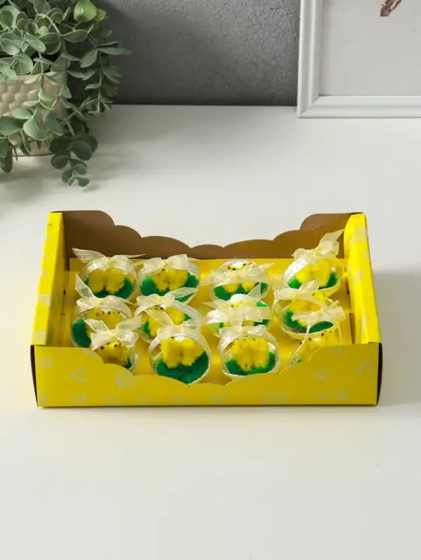 Фигурка пасхальная &laquo;Цыплята в корзинке с яичком&raquo;, набор 12 шт., 5&times;5&times;5 см