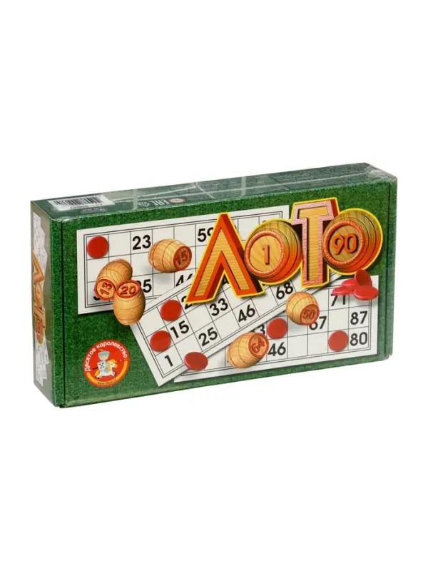 Русское лото Десятое Королевство &laquo;Тройка лошадей&raquo;, деревянное, с бочонками