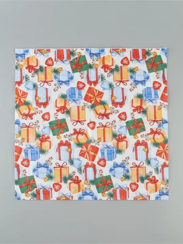 Салфетки новогодние бумажные &laquo;Подарки&raquo;, 33&times;33, 3 слоя, 20 шт.