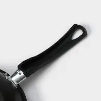 Сковорода &laquo;Классика атлас&raquo;, d=24 см, стеклянная крышка, пластиковая ручка, антипригарное покрытие, алюминий, чёрная