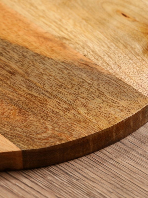 Доска разделочная круглая "Лимоны" дерево манго 36х28 см