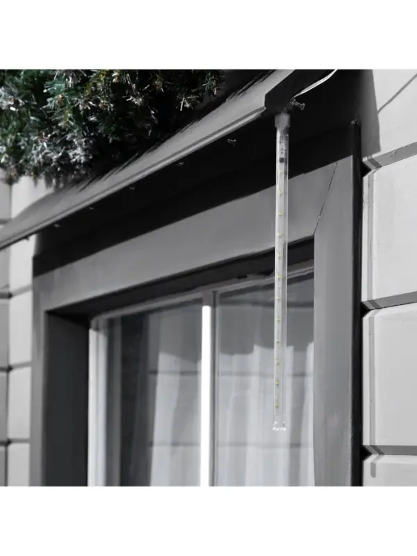 Гирлянда &laquo;Сосулька&raquo; тающая 0.3 м, IP44, прозрачная нить, 18 LED, 12 В, переливы, свечение белое