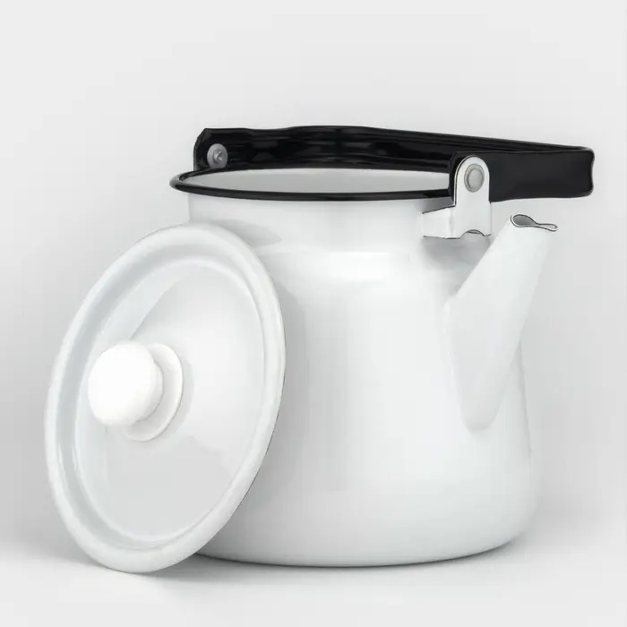 Чайник, 3.5 л, эмалированная сталь, белый