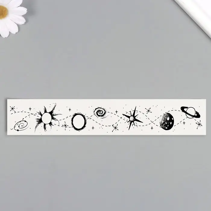 Переводная тату на тело чёрная «Браслет. Космос», 20×3 см Переводная тату на тело чёрная «Браслет. Космос», 20×3 см