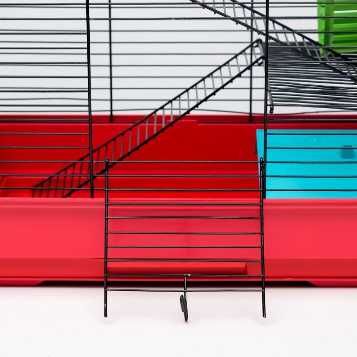 Клетка для грызунов Клетка для грызунов "Пижон" №5, с 3 этажами, укомплектованная, 41 х 30 х 58 см, рубиновая