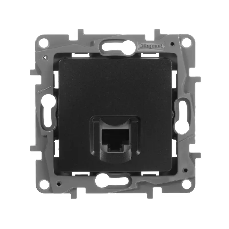 Розетка компьютерная RJ45 категория 5Е UTP антрацит ETIKA