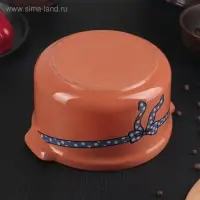 Горшочек для запекания - сотейник Ломоносовская керамика &laquo;Гуси&raquo;, 1.5 л, оранжевый