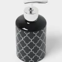 Набор аксессуаров для ванной комнаты Доляна &laquo;Марокко&raquo;, 3 предмета, мыльница, дозатор для мыла, стакан, чёрный