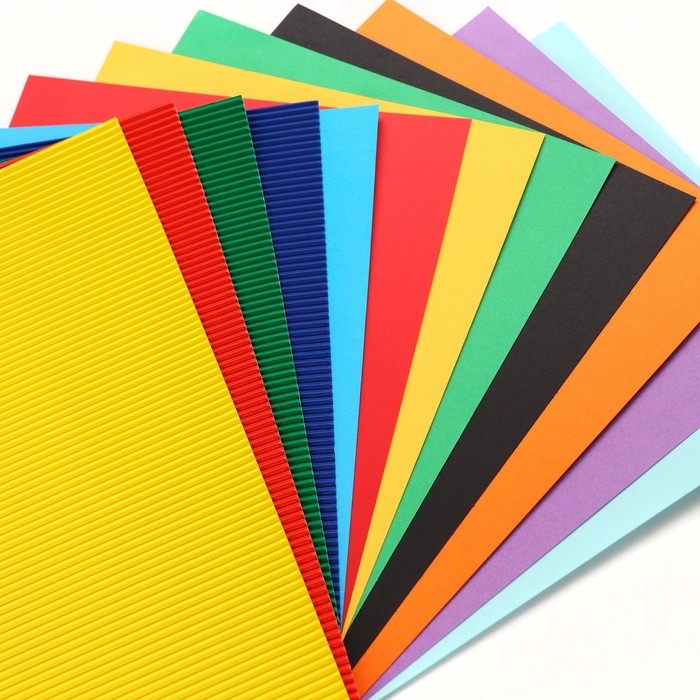 Картон цветной гофрированный, А4, 12 листов, 12 цветов, немелованный, двусторонний, в папке, 230 г/м², Минни Маус и Единорог Картон цветной гофрированный, А4, 12 листов, 12 цветов, немелованный, двусторонний, в папке, 230 г/м², Минни Маус и Единорог