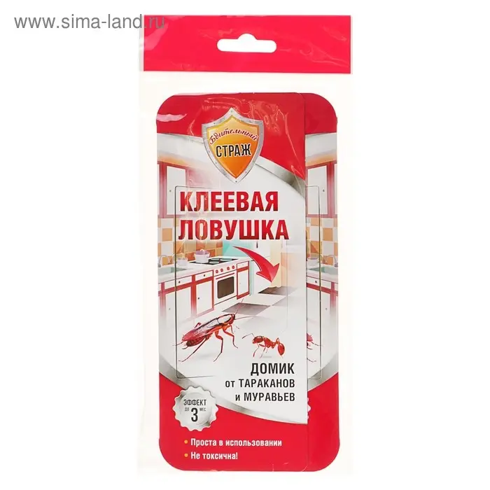 Клеевая ловушка домик от тараканов и муравьев Клеевая ловушка домик от тараканов и муравьев "Бдительный Страж", 1 шт