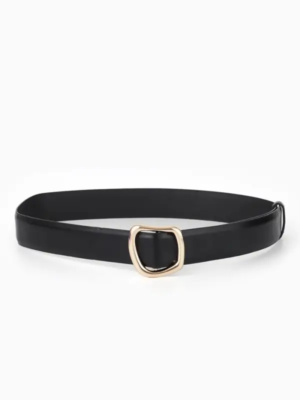 Ремень женский, затяжка, без винта, 4&times;110 см, пряжка золотистая, чёрный