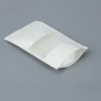 Пакет Zip-lock Крафт, белый, с прямоугольным окном, 12&times;20 см