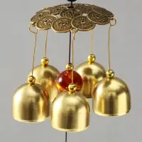 Музыка ветра &laquo;Слон на монетках&raquo;, 5 колокольчиков, 41&times;6 см