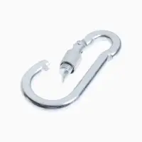 Карабин монтажный с фиксатором ТУНДРА, DIN5299D, 9&times;90 мм, 5 шт.