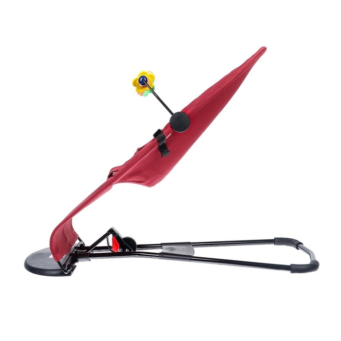 Шезлонг детский, кресло - качалка с игрушками для новорождённых «Крошка Я», цвет бордовый Шезлонг детский, кресло - качалка с игрушками для новорождённых «Крошка Я», цвет бордовый